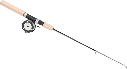 Haofy Ice Fishing Rod Reel Combo, 75cm Fiberglass Fishing Pole with Metal Reel Clicking Sound, for Fathers Sons Husbands Boyfriends Winter Ice in Saudi Arabia