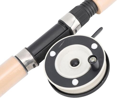 Haofy 65cm Ice Fishing Rod Reel Combo, Fiberglass Material Sturdy Long Lasting, Non Slip EVA Handle Comfortable Grip, Smooth Rotation Metal Reel, with No Line Included, for Trout in Saudi Arabia