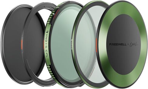 Freewell x Brandon Li 82mm Variable ND/CPL Basic Kit 1-10 Stop with ND32, Front & Rear Caps, 82mm Base Ring, Magnetic + Locking Filter for Video & Photography in Saudi Arabia