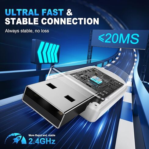 Wireless Gaming Headset for PS5, PS4, Switch, PC, Mac, Ultra-Low Latency 2.4GHz Dongle & Bluetooth 5.4, Gaming Headphones with Mic, Comfortable Earpads, Long Battery Life, 50mm Stereo Drivers in Saudi Arabia