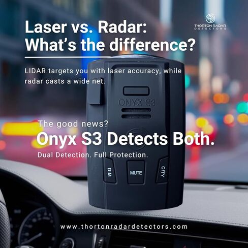 Onyx S3 Radar Detector, Black, Advanced Radar Detection with 1.5km Range, City/Highway Modes, Voice Alerts in Saudi Arabia