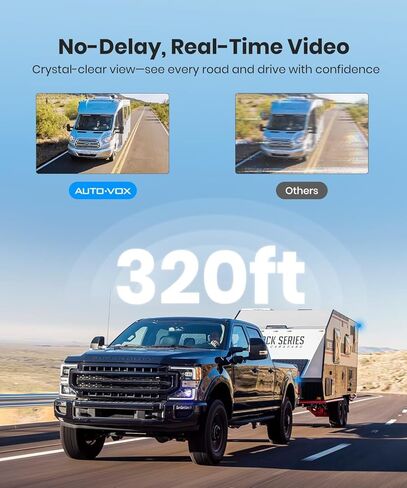 AUTO-VOX Dual Solar Wireless Magnetic Backup Camera: 2-Min Easy Install, 7.2" 1080P Split-Screen DVR Monitor, Wall-Mount & Hitch Back Up Camera, IR Night Vision, IP69K Waterproof for Truck,RV, Trailer in Saudi Arabia