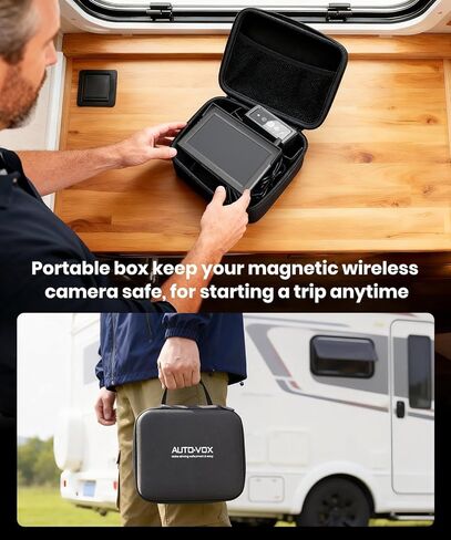 AUTO-VOX Dual Solar Wireless Magnetic Backup Camera: 2-Min Easy Install, 7.2" 1080P Split-Screen DVR Monitor, Wall-Mount & Hitch Back Up Camera, IR Night Vision, IP69K Waterproof for Truck,RV, Trailer in Saudi Arabia