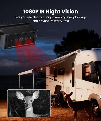 AUTO-VOX Dual Solar Wireless Magnetic Backup Camera: 2-Min Easy Install, 7.2" 1080P Split-Screen DVR Monitor, Wall-Mount & Hitch Back Up Camera, IR Night Vision, IP69K Waterproof for Truck,RV, Trailer in Saudi Arabia