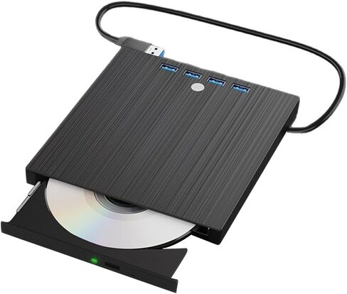 محرك أقراص DVD خارجي 8 في 1، محرك أقراص CD/DVD محمول +/-RW ناسخ وكاتب، توصيل وتشغيل محرك أقراص ضوئي رفيع لأجهزة الكمبيوتر المحمول، الكمبيوتر الشخصي الذي يعمل بنظام التشغيل Windows 11/10/8/7، نظام التشغيل Linux in Saudi Arabia