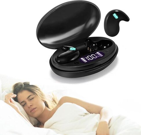 Sleep Earbuds Ultra-Thin Wireless Bluetooth 5.3 Earbuds for Side Sleepers, Noise Blocking Sleep Headphones with 6H Playtime, Ergonomic Mini Design for Small Ears (Deep Black) in Saudi Arabia