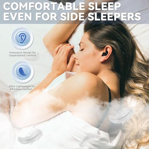 Sleep Earbuds Ultra-Thin Wireless Bluetooth 5.3 Earbuds for Side Sleepers, Noise Blocking Sleep Headphones with 6H Playtime, Ergonomic Mini Design for Small Ears (Deep Black) in Saudi Arabia