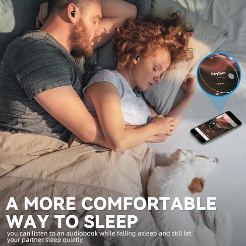 Sleep Earbuds Ultra-Thin Wireless Bluetooth 5.3 Earbuds for Side Sleepers, Noise Blocking Sleep Headphones with 6H Playtime, Ergonomic Mini Design for Small Ears (Deep Black) in Saudi Arabia