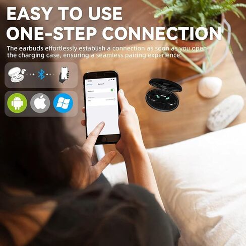 Sleep Earbuds Ultra-Thin Wireless Bluetooth 5.3 Earbuds for Side Sleepers, Noise Blocking Sleep Headphones with 6H Playtime, Ergonomic Mini Design for Small Ears (Deep Black) in Saudi Arabia