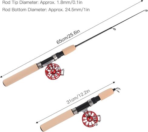 Keenso Ice Fishing Telescopic Rod Lightweight Durable Portable Pole Reel Set for Winter Outdoor Activities in Saudi Arabia