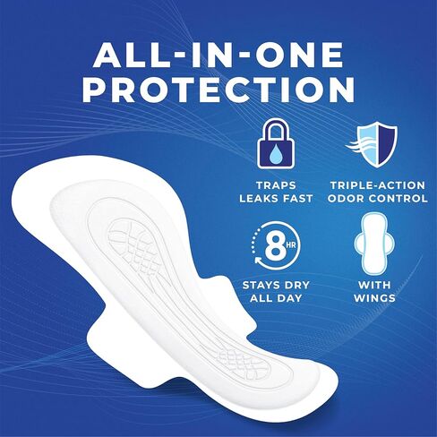 Stayfree Ultra Thin Overnight Pads with Wings, for Women, Reliable Protection and Absorbency of Feminine Moisture, Leaks and Periods, 40 Count - Pack of 3 & Maxi Super Long Pads with Wings for Women in Saudi Arabia