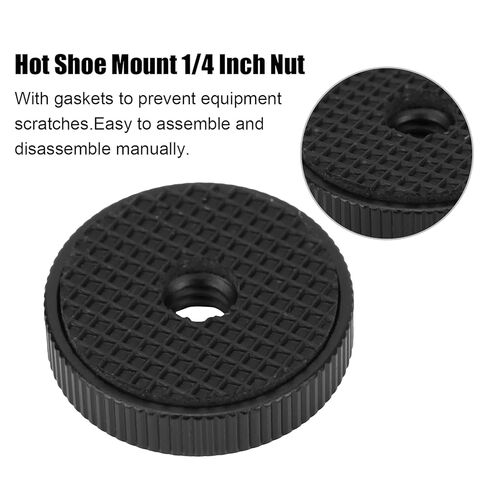 Aluminum Alloy Cold Shoe Mount Nut, Simple Design, Lightweight and Compact, Antiscratch Gaskets, Clear Thread, Quality Assurance, for 1/4in Screw Products, Equipped with in Saudi Arabia
