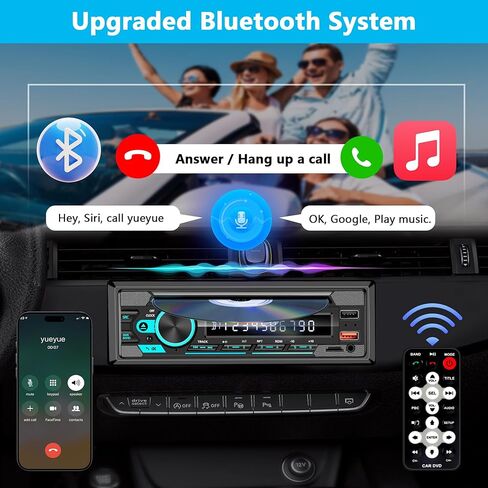 Single Din Car Stereo & Car Radio with CD/DVD Player – Upgrade Your Classic Car with Bluetooth, USB, AUX, SD Card, FM, MP3, Selectable RCA Output, Apple & Android Compatible in Saudi Arabia