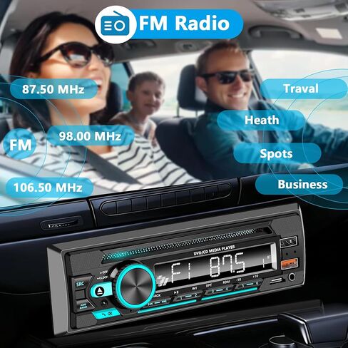 Single Din Car Stereo & Car Radio with CD/DVD Player – Upgrade Your Classic Car with Bluetooth, USB, AUX, SD Card, FM, MP3, Selectable RCA Output, Apple & Android Compatible in Saudi Arabia