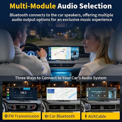 11.5 بوصة أكبر شاشة Carplay HD لاسلكية لـ Carplay وAndroid Auto Car Stereo مع كاميرا داش 4K وكاميرا احتياطية 1080P، ملاحة GPS/بلوتوث/وصلة مرآة/تحكم صوتي/AUX/FM/Siri in Kuwait
