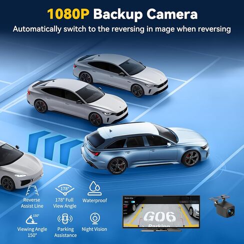 11.5 بوصة أكبر شاشة Carplay HD لاسلكية لـ Carplay وAndroid Auto Car Stereo مع كاميرا داش 4K وكاميرا احتياطية 1080P، ملاحة GPS/بلوتوث/وصلة مرآة/تحكم صوتي/AUX/FM/Siri in Kuwait