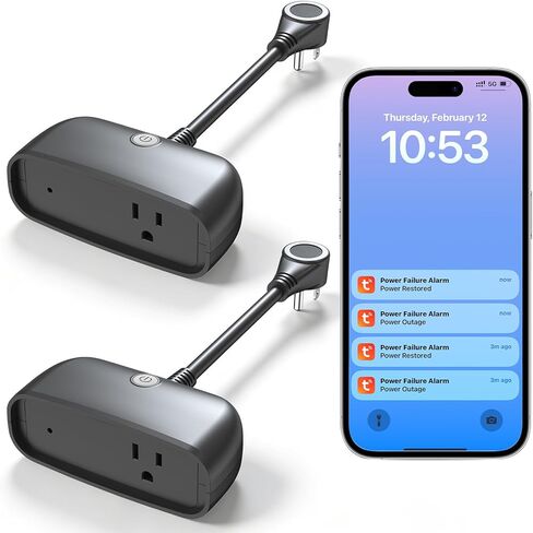 إنذار انقطاع التيار الكهربائي من Daytech واي فاي، إنذار الفريزر مع إشعارات التطبيق، مؤشر LED لإنذار انقطاع الطاقة بصوت عالٍ 110 ديسيبل، مراقب إنذار فقدان الطاقة لفريزر المرآب، مضخات الحوض، رحلات GFCI، حوض السمك in Kuwait