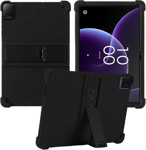 حافظة كمبيوتر لوحي TCL TAB 10 Gen 4 مقاس 10.1 بوصة، حامل من السيليكون الناعم BOVUGAC قابل للتعديل مقاوم للصدمات لجهاز TCL TAB10 Gen4 مقاس 10.1 بوصة (أسود) in Saudi Arabia