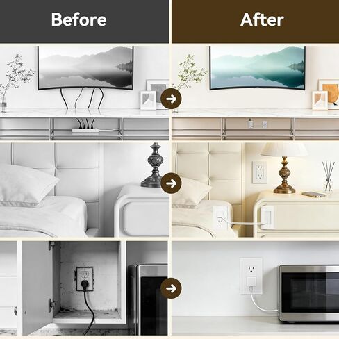 in Wall Cable Management Kit，TV Vord Hider，Outlet Relocation Kit for Relocating Unreachable Electrical Outlets，2 AC Outlets，9.8ft Cord – Easy, Safe Cable Management for Organized TV and Home Setups in Saudi Arabia