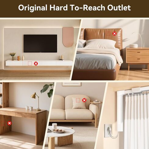 in Wall Cable Management Kit，TV Vord Hider，Outlet Relocation Kit for Relocating Unreachable Electrical Outlets，2 AC Outlets，9.8ft Cord – Easy, Safe Cable Management for Organized TV and Home Setups in Saudi Arabia