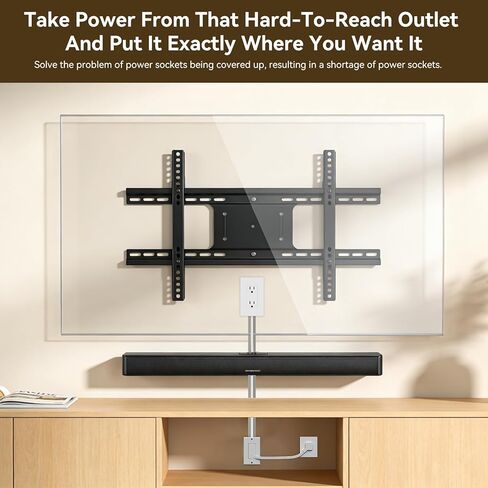 in Wall Cable Management Kit，TV Vord Hider，Outlet Relocation Kit for Relocating Unreachable Electrical Outlets，2 AC Outlets，9.8ft Cord – Easy, Safe Cable Management for Organized TV and Home Setups in Saudi Arabia
