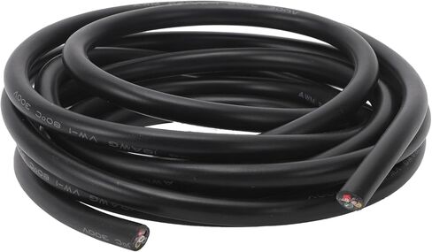 9.8FT 18 سلك قياس 6 موصل 18 AWG النحاس المعلب PVC الذين تقطعت بهم السبل، سلك كهربائي لإضاءة LED، كابل تمديد الجهد المنخفض في الهواء الطلق، السيارات، مقطورة، أسود in Kuwait