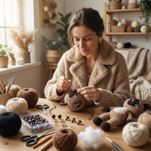 100 Pieces Brown Plastic Safety Eyes DIY Sewing Craft Eyes for Bear Doll Puppet Animal and All Stuffed Toys(24mm) in Saudi Arabia