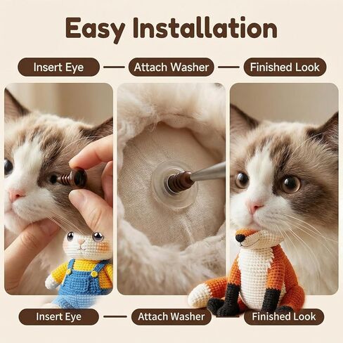 100 Pieces Brown Plastic Safety Eyes DIY Sewing Craft Eyes for Bear Doll Puppet Animal and All Stuffed Toys(24mm) in Saudi Arabia