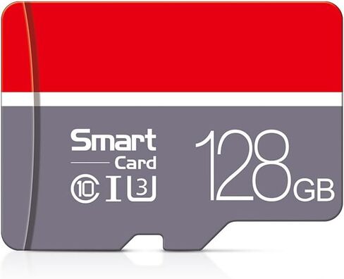 High Speed Micro SD Card with Adapter,128GB TF Card for Security Cameras, Smartphones,Tablets,Drones - U3,Class 10,A1,Full HD Video(Grey) in Saudi Arabia