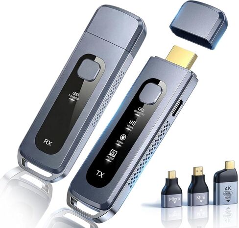 2026 Wireless HDMI Transmitter and Receiver 165FT/50M Plug & Play Wireless HDMI Extender Kit 4K Decoding 1080P@60Hz Output,Low Latency Dual-Band 5G+2.4G for Video & Audio to Projector/TV Box in Saudi Arabia