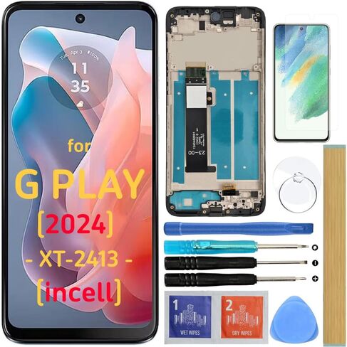 شاشة LCD بديلة تعمل باللمس مع إطار لهاتف Motorola Moto G Play 2024 XT2413 XT2413-1 XT2413-2 XT2413-3 G Play Gen 3 XT2413-V 6.5 بوصة in Saudi Arabia
