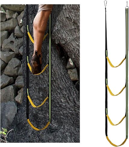 4-Step Hunting Climbing Aider, Lightweight Hunting Climbing Stick Aider Portable Hunting Tree Climbing Rope Ladder for Hunting Safety Outdoor Rock Climbing Caving Canyoning in Saudi Arabia