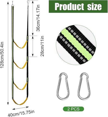 4-Step Hunting Climbing Aider, Lightweight Hunting Climbing Stick Aider Portable Hunting Tree Climbing Rope Ladder for Hunting Safety Outdoor Rock Climbing Caving Canyoning in Saudi Arabia