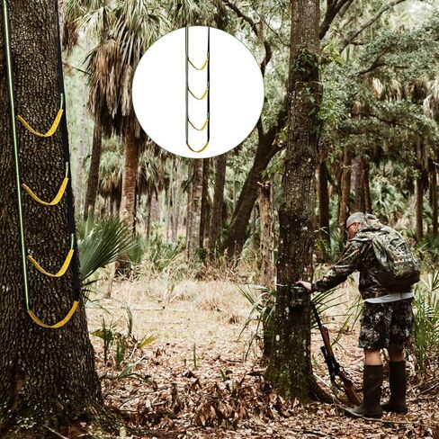 4-Step Hunting Climbing Aider, Lightweight Hunting Climbing Stick Aider Portable Hunting Tree Climbing Rope Ladder for Hunting Safety Outdoor Rock Climbing Caving Canyoning in Saudi Arabia