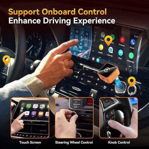 محول CarPlay اللاسلكي لأجهزة Apple فقط، 2026 ترقية محول CarPlay الصغير من الألومنيوم يحول السلكي إلى CarPlay اللاسلكي لأجهزة iPhone، التوصيل والتشغيل، الاتصال التلقائي سريع ومستقر، مع USB-C in Kuwait