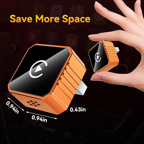 محول CarPlay اللاسلكي لأجهزة Apple فقط، 2026 ترقية محول CarPlay الصغير من الألومنيوم يحول السلكي إلى CarPlay اللاسلكي لأجهزة iPhone، التوصيل والتشغيل، الاتصال التلقائي سريع ومستقر، مع USB-C in Kuwait