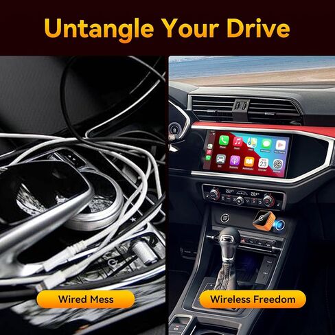 محول CarPlay اللاسلكي لأجهزة Apple فقط، 2026 ترقية محول CarPlay الصغير من الألومنيوم يحول السلكي إلى CarPlay اللاسلكي لأجهزة iPhone، التوصيل والتشغيل، الاتصال التلقائي سريع ومستقر، مع USB-C in Kuwait