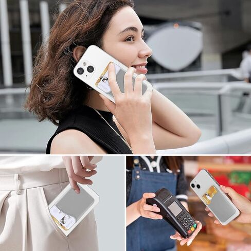 Phone Card Holder, Adhesive Back Sticker for Credit Cards & ID, Slim Secure Wallet for iPhone & Android Phones, Wallet for iPhone 17/16/15/14/13/12 Series and Selected Samsung Devices in Saudi Arabia