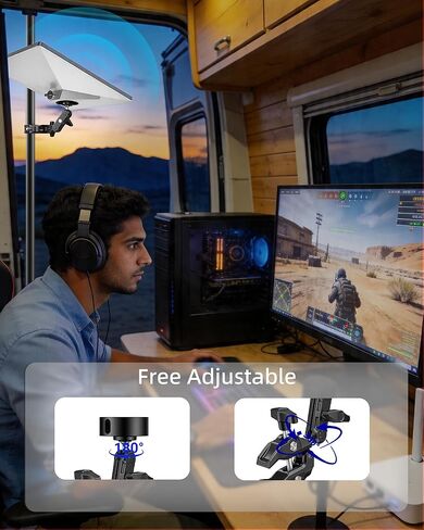 لـ 2026 2025 Starlink Mini Clamp Mount ومحولات الأنابيب 2024، متوافقة مع محول الأنابيب Starlink Mini والتركيب المسطح لـ RV Pole Yacht Camper Guardrails Car Boat Balcony Roof من الألومنيوم in Kuwait