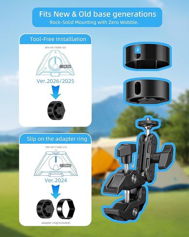 لـ 2026 2025 Starlink Mini Clamp Mount ومحولات الأنابيب 2024، متوافقة مع محول الأنابيب Starlink Mini والتركيب المسطح لـ RV Pole Yacht Camper Guardrails Car Boat Balcony Roof من الألومنيوم in Kuwait
