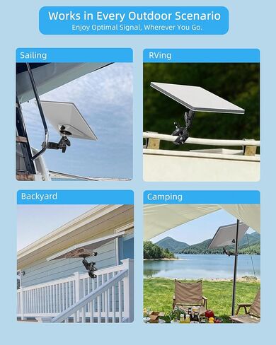 لـ 2026 2025 Starlink Mini Clamp Mount ومحولات الأنابيب 2024، متوافقة مع محول الأنابيب Starlink Mini والتركيب المسطح لـ RV Pole Yacht Camper Guardrails Car Boat Balcony Roof من الألومنيوم in Kuwait