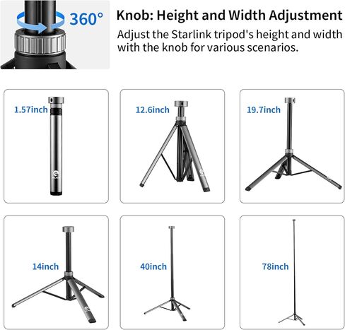 Starlink Mini Tripod Mount with Adapter (2024 Old Version), Lightweight and Adjustable Starlink Mini Stand Tripod, Suitable for Outdoor Camping and Home in Saudi Arabia
