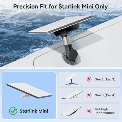 Starlink Mini Mount, Marine-Grade 360° Swivel Fishing Rod Holder Mount for Satellite Dish, Heavy-Duty & Lockable Starlink Mini Mounting Kit Starlink Mini Accessories for Boat Yacht Sailboat Trawler in Saudi Arabia