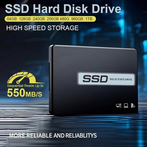 محرك أقراص الحالة الصلبة الداخلي 128G SATA III SSD مقاس 2.5 بوصة، ترقية ذاكرة الكمبيوتر أو الكمبيوتر المحمول والتخزين لمحترفي تكنولوجيا المعلومات والمبدعين والمستخدمين اليومي in Saudi Arabia