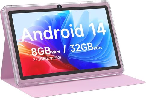 تابلت Android 14 مقاس 7 بوصة مع حافظة، ذاكرة وصول عشوائي 8 جيجابايت، 32 جيجابايت ذاكرة تخزين داخلية 1 تيرابايت، كمبيوتر لوحي معالج رباعي النواة، شاشة IPS 1024 × 600، كاميرا مزدوجة، بطارية 3000 مللي أمبير، بلوتوث، واي فاي، GMS، Widevine L1، أسود in Kuwait