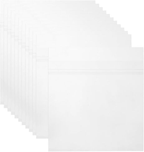 MECCANIXITY 7.5"x7.5" Vinyl Record Outer Sleeves, 25 Pcs 3 Mil Anti-Static Clear Plastic Record Covers with Adhesive Strip Durable Disc Sleeves for LP Albums Storage Collection Protection in Saudi Arabia