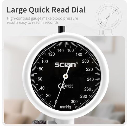 مقياس ضغط الدم اللاسائلي بنمط النخيل من SCIAN مع الكفة الأوروبية 8.7-16.5"، الكفة اليدوية لضغط الدم مع حقيبة حمل للممرضة والطبيب الكبار، أحمر أرجواني in Kuwait