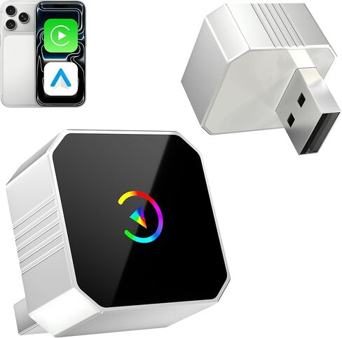 محول CarPlay اللاسلكي لأجهزة Apple iPhone وAndroid Auto، 2026 ترقية التوصيل والتشغيل 2 في 1 يحول السلكية إلى محول تشغيل السيارة اللاسلكي، اتصال تلقائي سريع، حجم صغير مع iPhone iOS 10+ in Kuwait