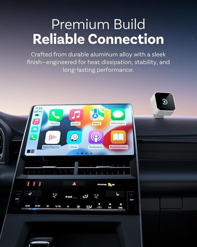 محول CarPlay اللاسلكي لأجهزة Apple iPhone وAndroid Auto، 2026 ترقية التوصيل والتشغيل 2 في 1 يحول السلكية إلى محول تشغيل السيارة اللاسلكي، اتصال تلقائي سريع، حجم صغير مع iPhone iOS 10+ in Kuwait