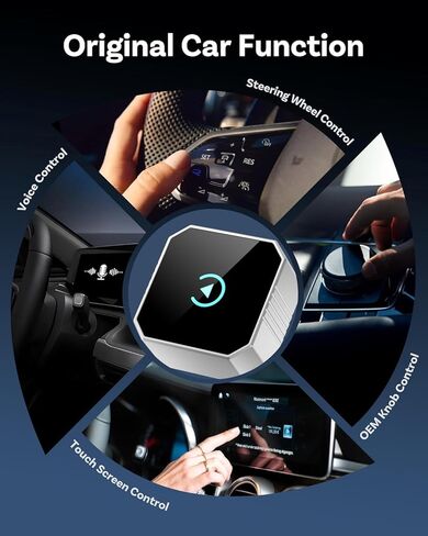 محول CarPlay اللاسلكي لأجهزة Apple iPhone وAndroid Auto، 2026 ترقية التوصيل والتشغيل 2 في 1 يحول السلكية إلى محول تشغيل السيارة اللاسلكي، اتصال تلقائي سريع، حجم صغير مع iPhone iOS 10+ in Kuwait